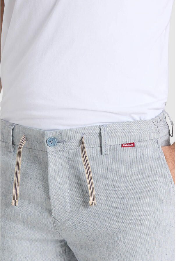 MAC Lennox Sport slim chino met linnen lichtblauw - Foto 2