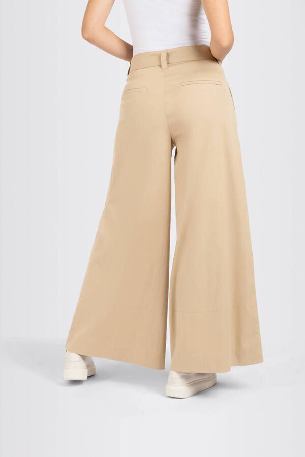 MAC Wide leg stoffen broek met vaste persplooien model 'CARLETTA'