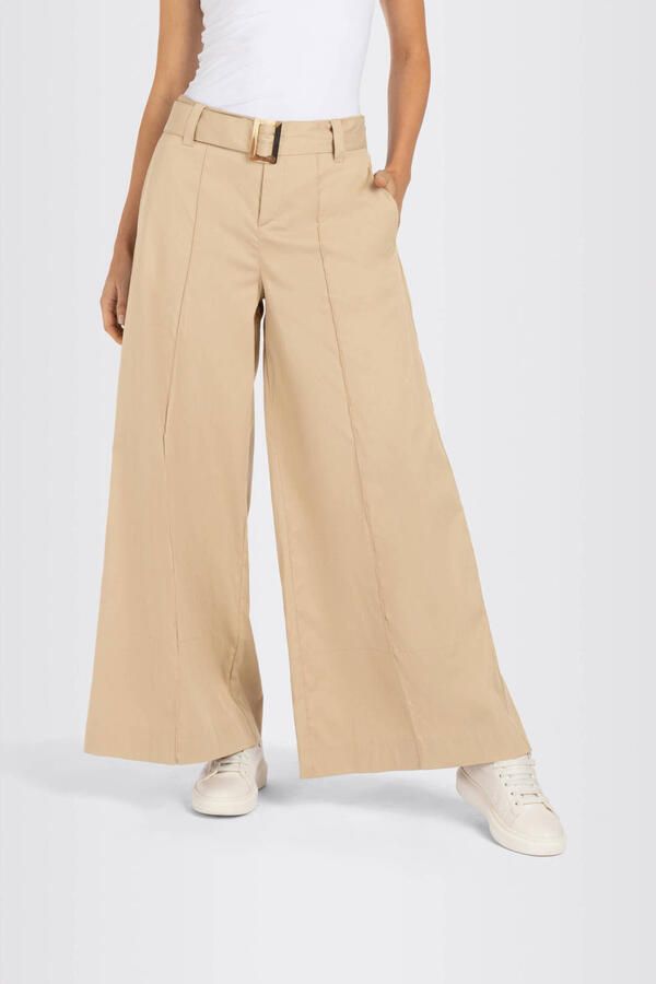 MAC Wide leg stoffen broek met vaste persplooien model 'CARLETTA' - Foto 2