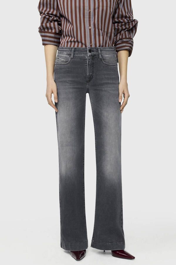 MAC regular waist wide leg jeans grijs