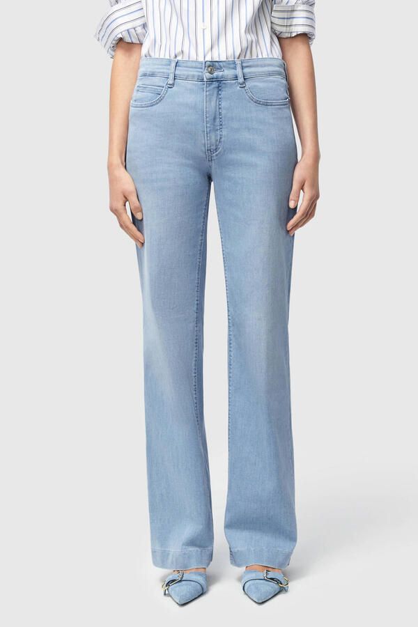 MAC regular waist wide leg jeans light blue denim
