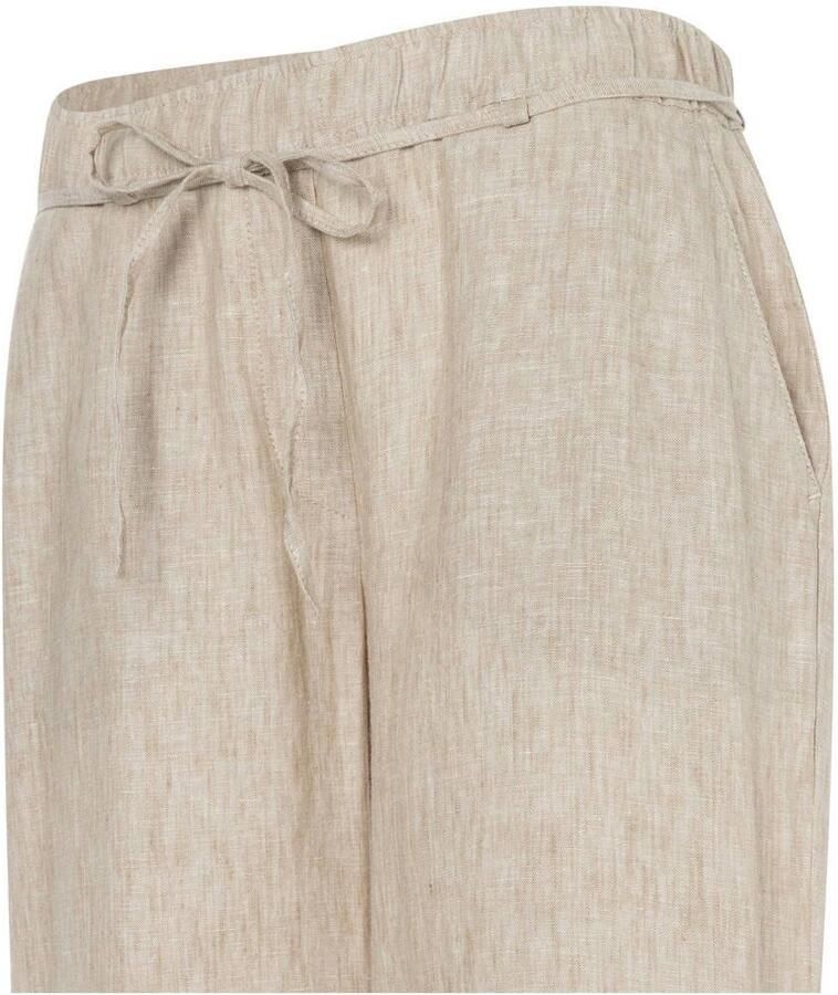 MAC Linnen broek CHIARA BELT Zomerbroek wide fit met rechte wijde pijpen