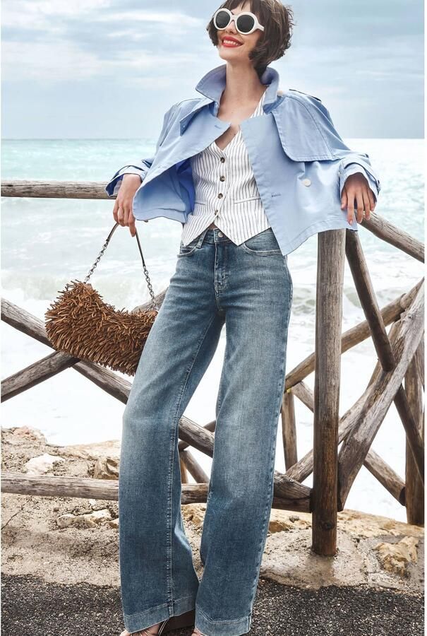 MAC Dames Jeans 0358l Authentic Mega Flex Dream Wide Authentic Bootcut Lichtblauw-32 - Foto 6