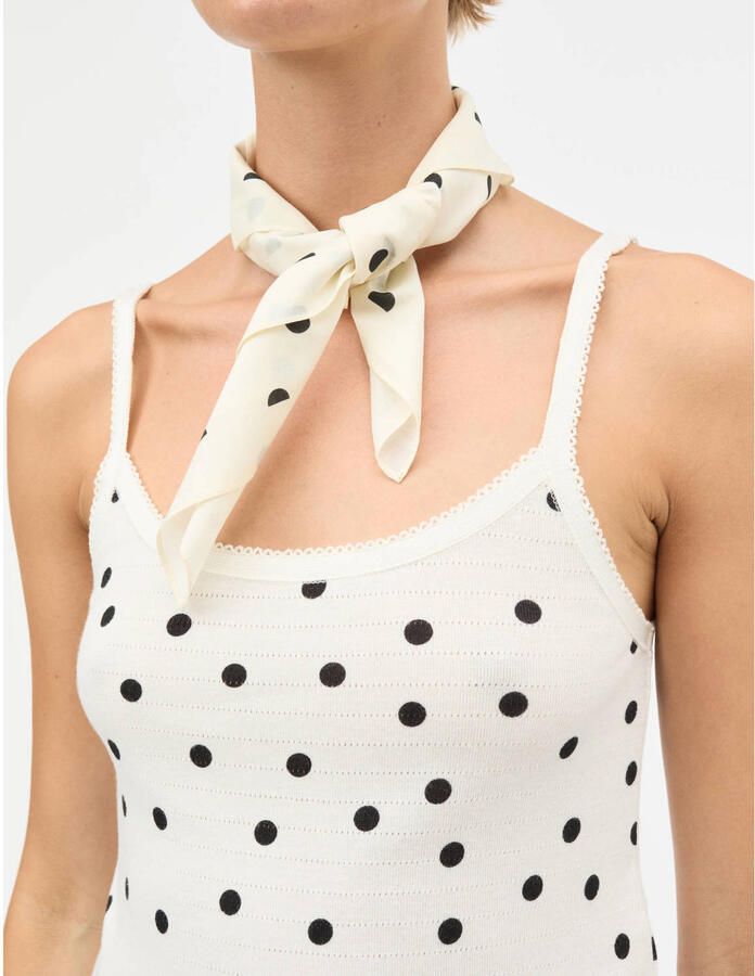 MADS NØRGAARD COPENHAGEN bandana Soft Cotton ecru zwart - Foto 3