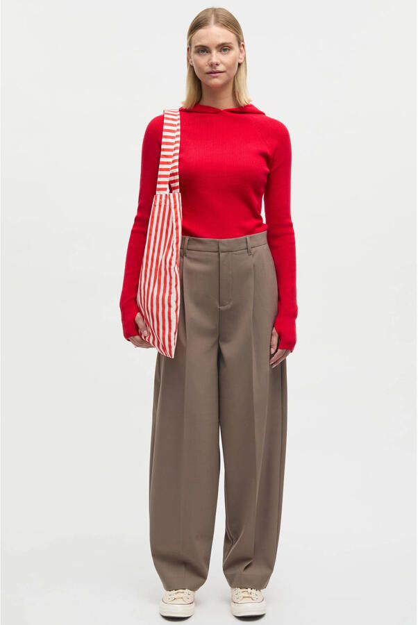 MADS NØRGAARD COPENHAGEN high waist broek lichtbruin