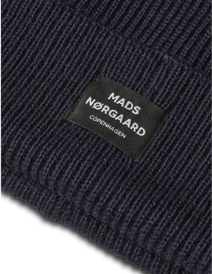 MADS NØRGAARD COPENHAGEN muts Wool Ask donkerblauw - Foto 2