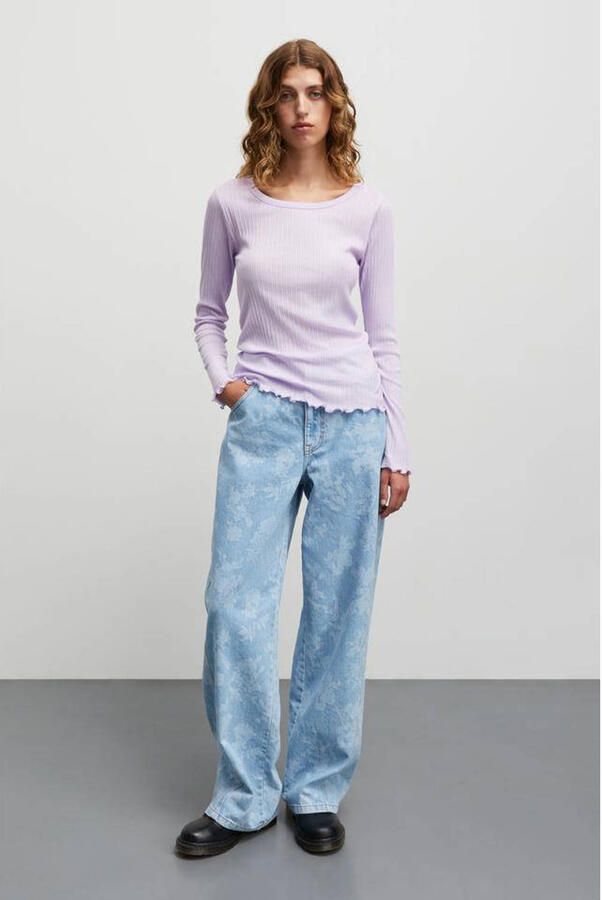 MADS NØRGAARD COPENHAGEN regular waist wide leg jeans light blue denim