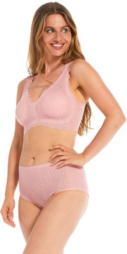 MAGIC Bodyfashion voorgevormde bralette Dream Lace met kant lichtroze