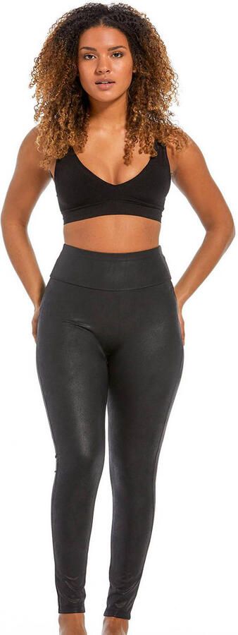 Magic Body Fashion Legging Leather Look Legging hoog getailleerd ontwerp geen voorste middennaad