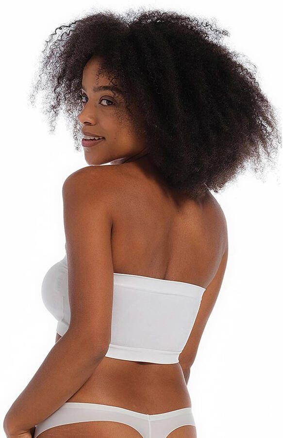 MAGIC Bodyfashion niet-voorgevormde strapless bandeau bh wit - Foto 3