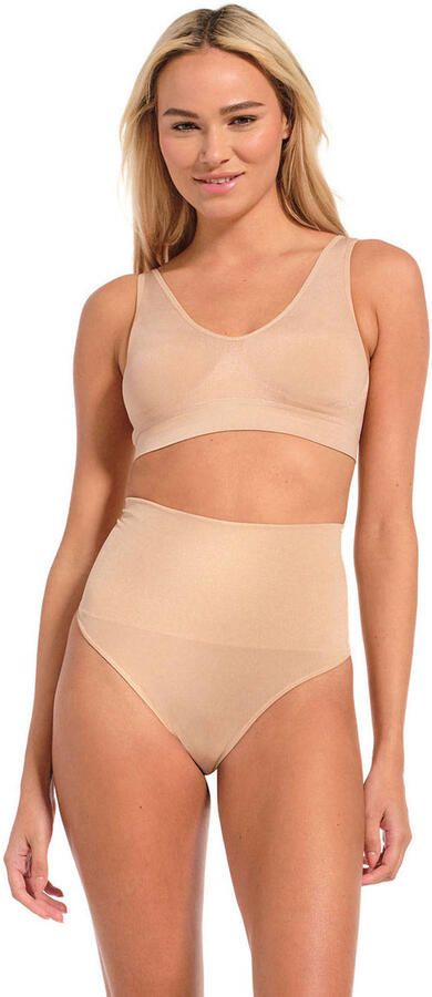 MAGIC Bodyfashion seamless high waist corrigerende string Shimmer beige