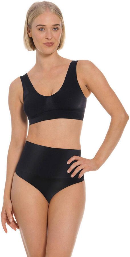 MAGIC Bodyfashion seamless high waist corrigerende string Shimmer zwart