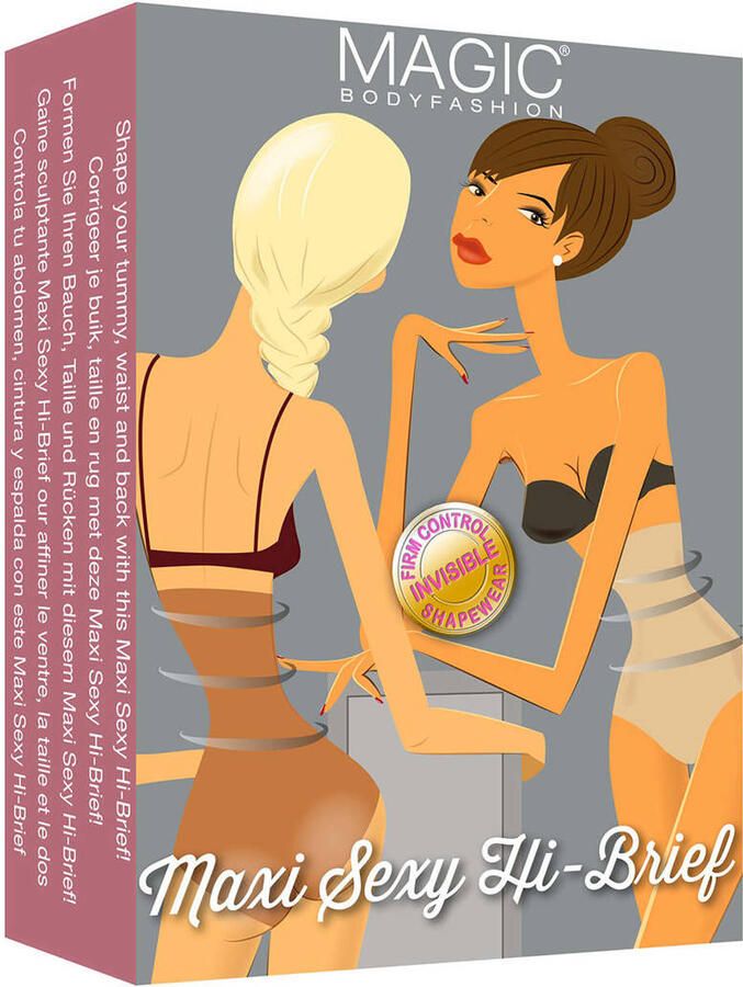 MAGIC Bodyfashion seamless high waist sterk corrigerende slip Maxi Sexy Hi lichtbeige
