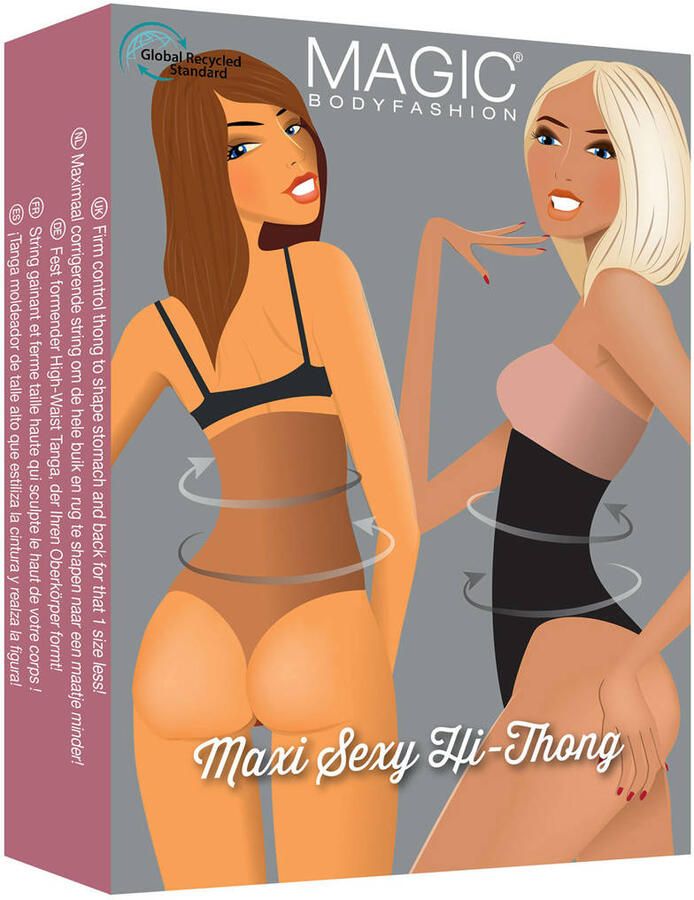 MAGIC Bodyfashion seamless high waist sterk corrigerende string Maxi Sexy Hi-Thong lichtbeige - Foto 2