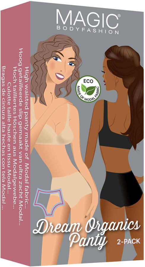 MAGIC Bodyfashion seamless slip Dream Organics (set van 2) lichtbeige