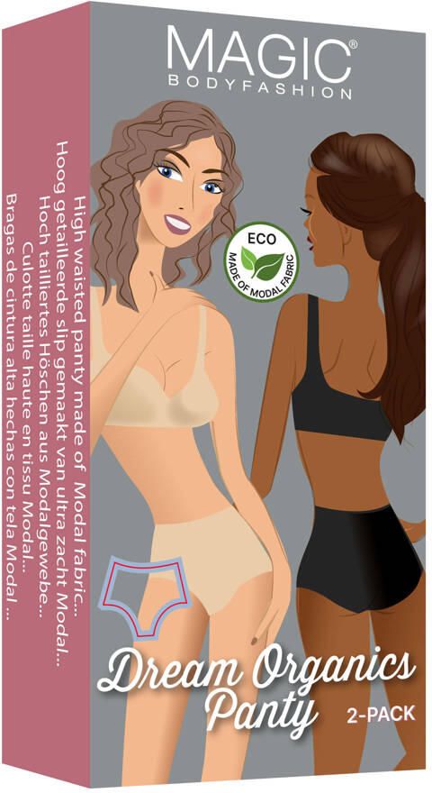 MAGIC Bodyfashion seamless slip Dream Organics (set van 2) zwart