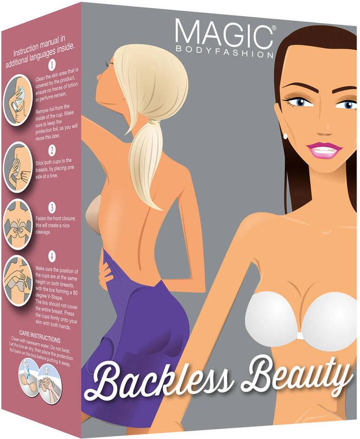 Magic Body Fashion Plak-bh Backless Beauty twee gescheiden cups met frontsluiting voor een mooie decolleté