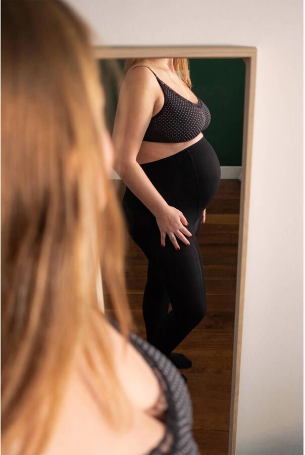 Magic bodyfashion zwangerschapspanty 80 denier zwart Dames Polyamide Effen 2XL