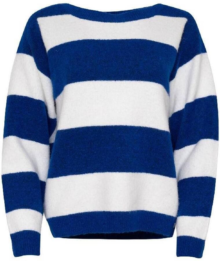 Maicazz & Zizo gebreide gestreepte trui met wol blauw wit