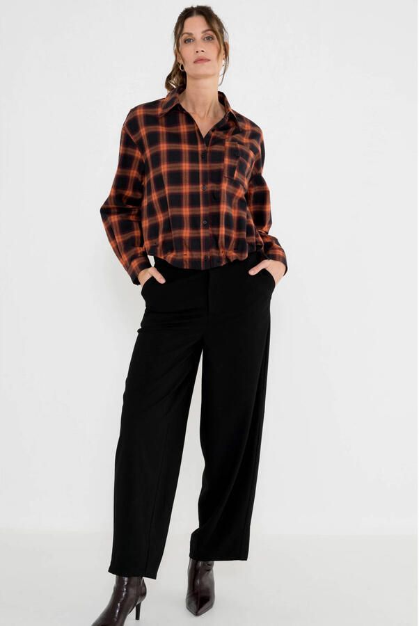 Maicazz & Zizo geruite blouse zwart rood - Foto 2