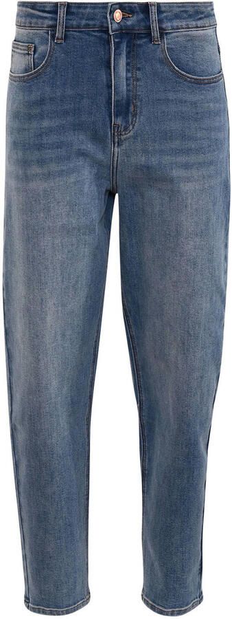 Maicazz & Zizo high waist barrel jeans medium blauw denim