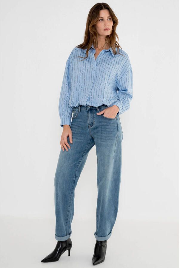 Maicazz & Zizo high waist barrel jeans medium blauw denim - Foto 2