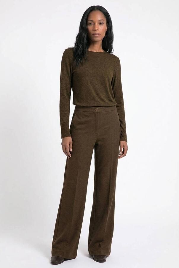 Maicazz & Zizo high waist straight leg broek donkergroen