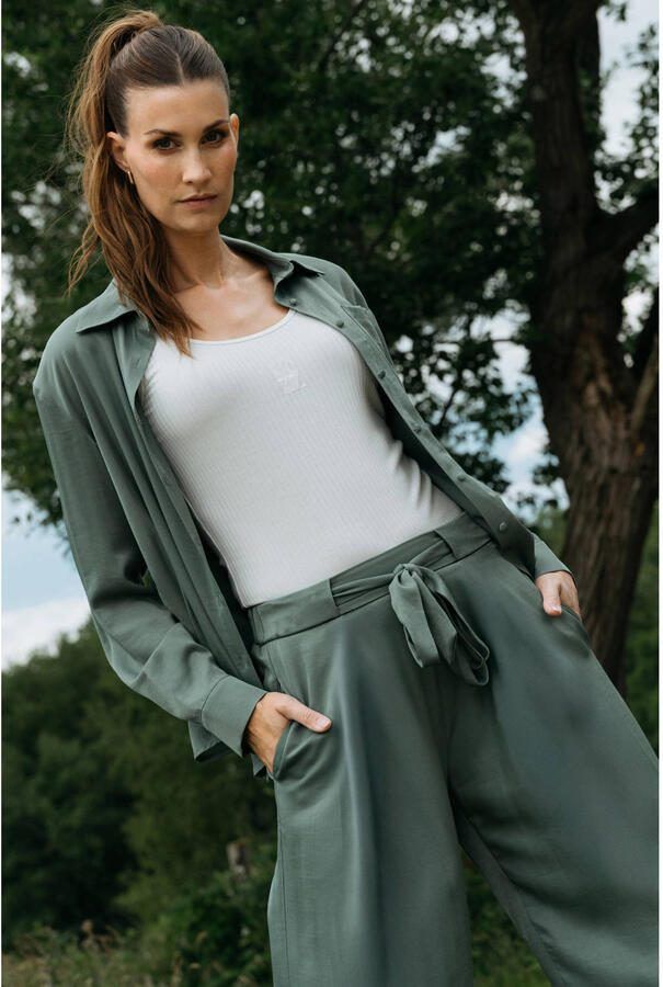 Maicazz & Zizo high waist casual broek donkergroen