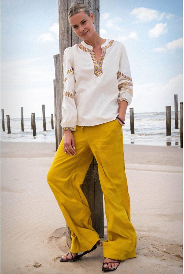 Maicazz & Zizo modal loose fit casual broek oker - Foto 2