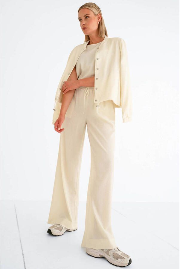 Maicazz & Zizo straight high waist casual broek beige - Foto 2