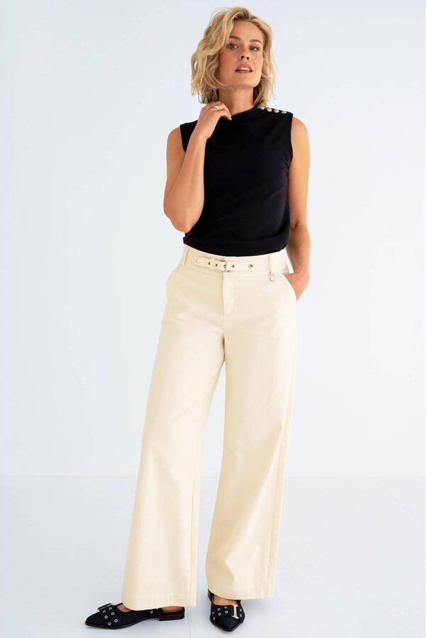 Maicazz & Zizo wide leg high waist broek beige