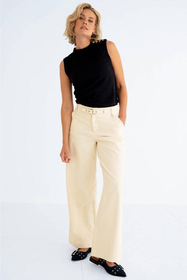 Maicazz & Zizo wide leg high waist broek beige - Foto 3