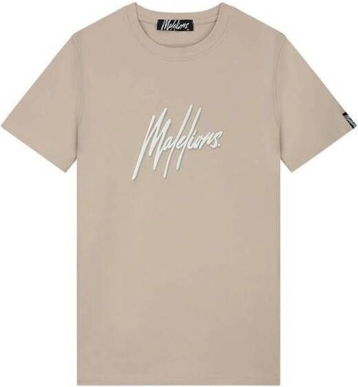Malelions T-shirt met logo beige white