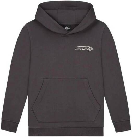 Malelions hoodie Layered met backprint donkergrijs Sweater Backprint 140