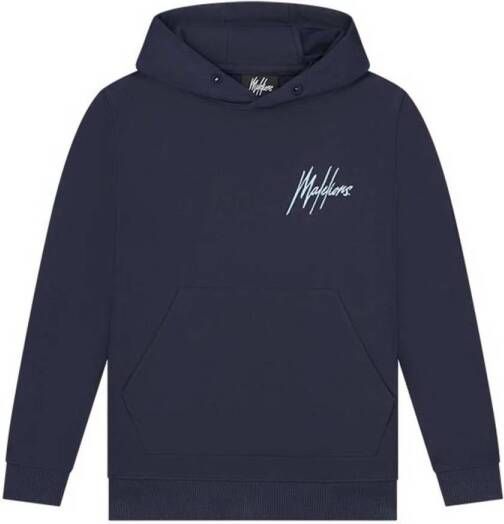 Malelions hoodie Wave met backprint donkerblauw Sweater Backprint 152