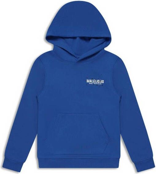 Malelions hoodie Borders met backprint kobaltblauw Sweater Backprint 164