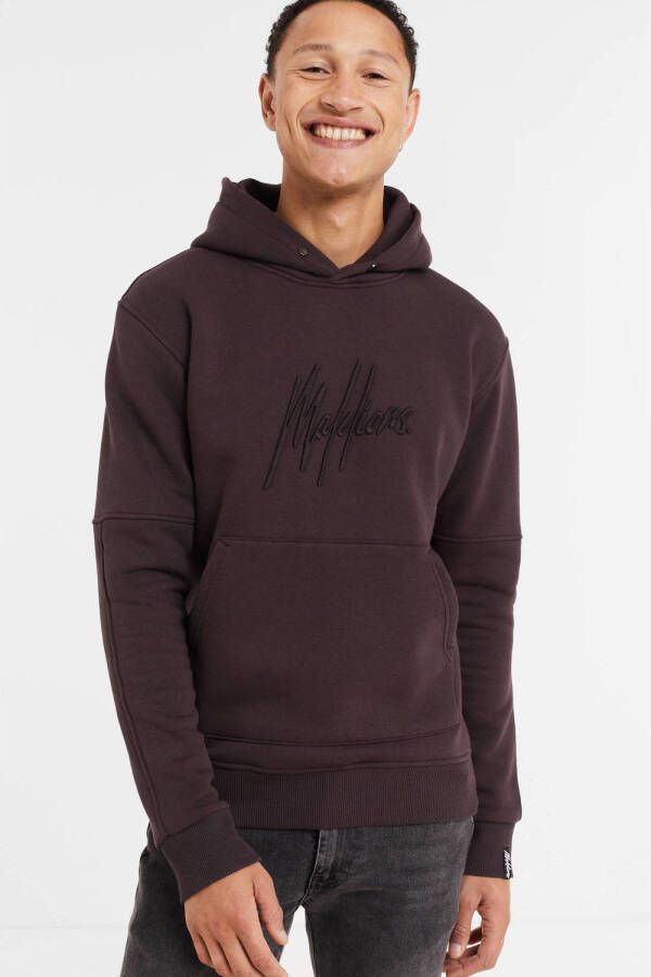 Malelions hoodie met logo brown