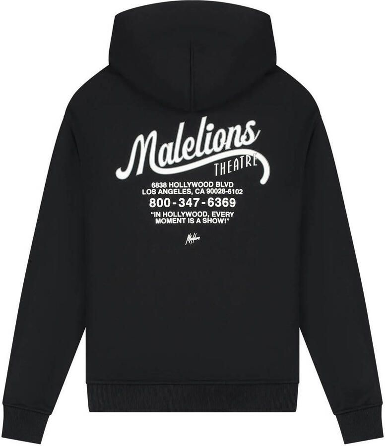 Malelions hoodie met backprint zwart