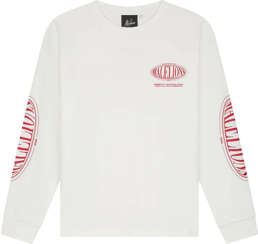 Malelions longsleeve met backprint wit