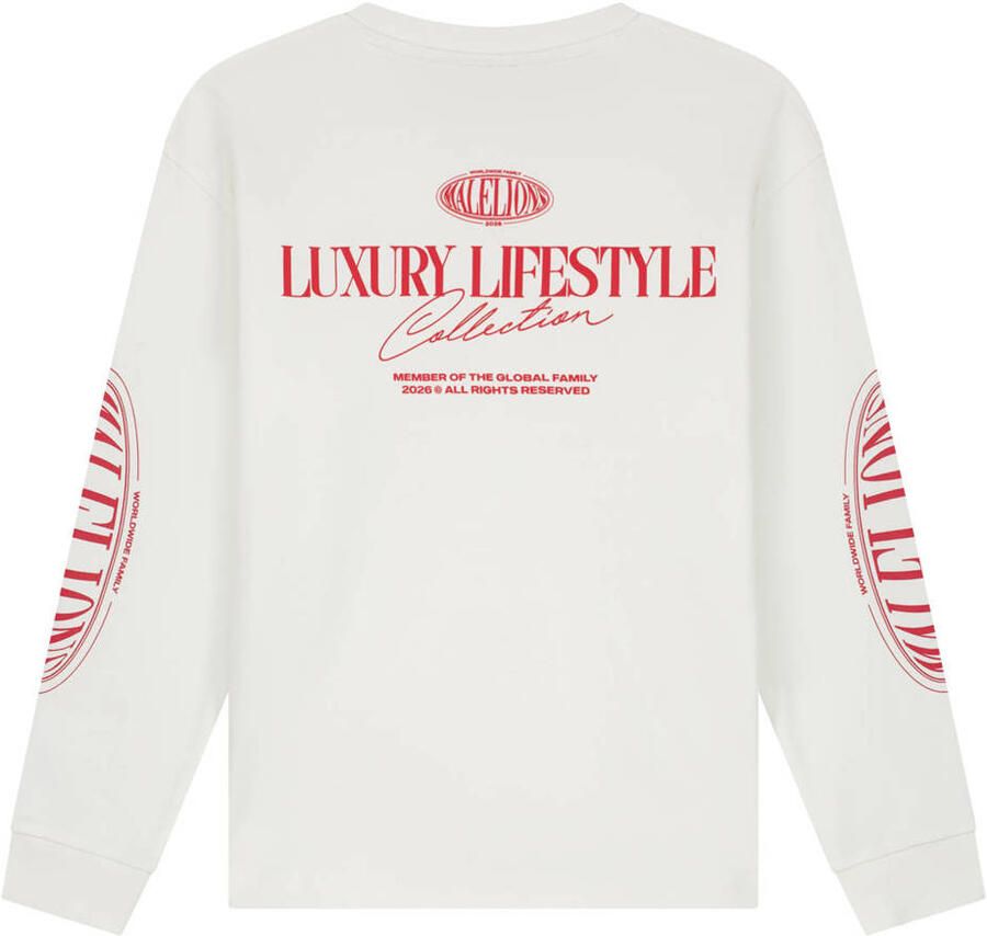 Malelions longsleeve met backprint wit - Foto 2