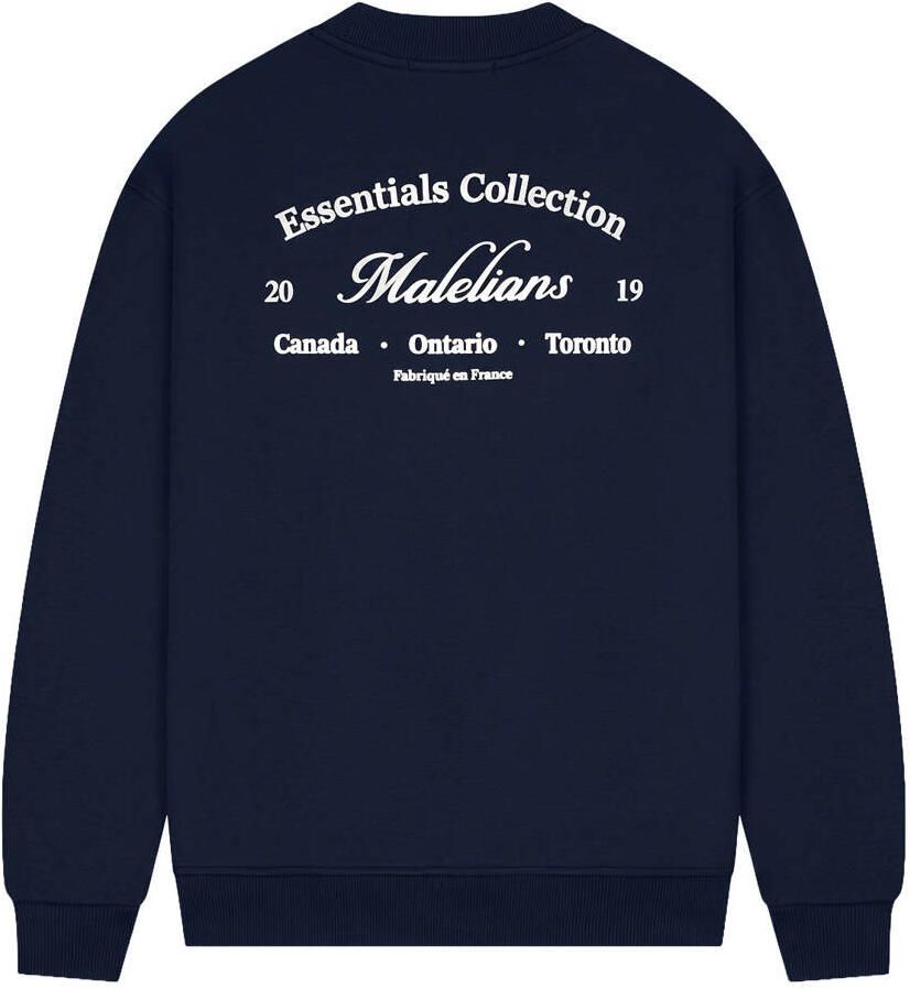 Malelions oversized sweater met backprint donkerblauw