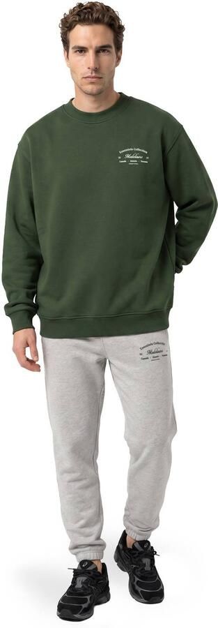 Malelions oversized sweater met backprint donkergroen