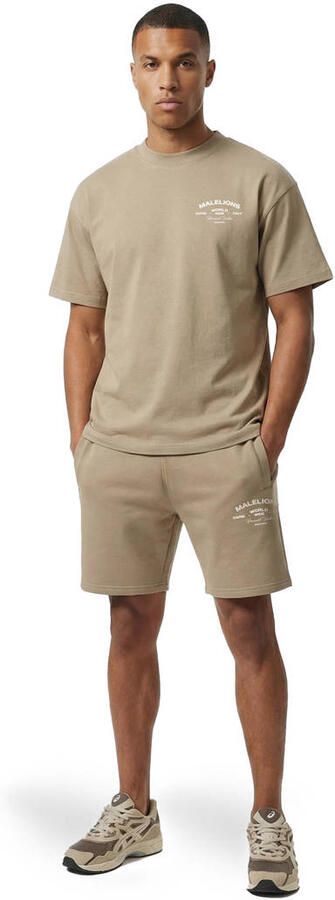 Malelions oversized T-shirt met backprint bruin