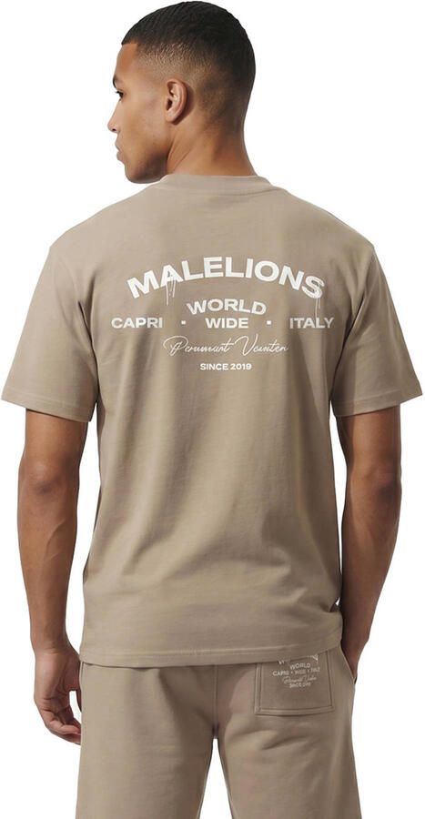 Malelions oversized T-shirt met backprint bruin - Foto 2