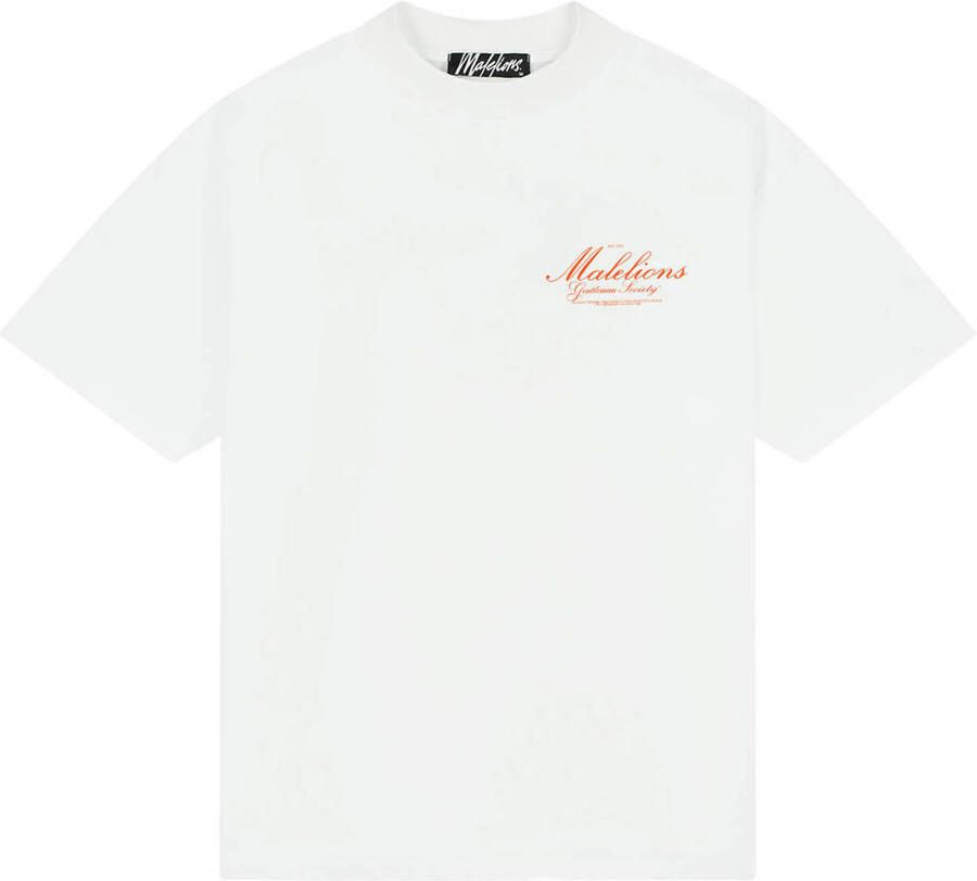 Malelions oversized T-shirt met backprint wit