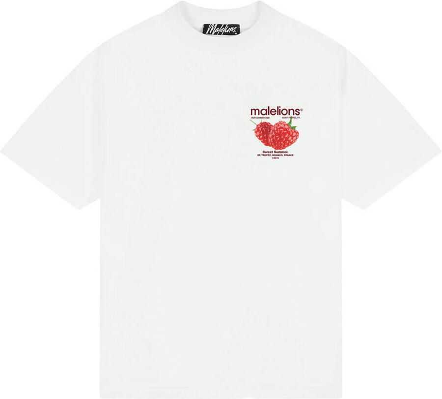 Malelions oversized T-shirt met backprint wit