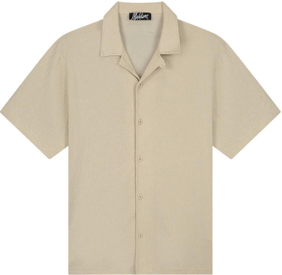 Malelions regular casual overhemd beige