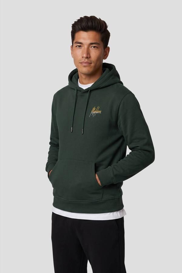 Malelions regular fit hoodie met backprint dark green