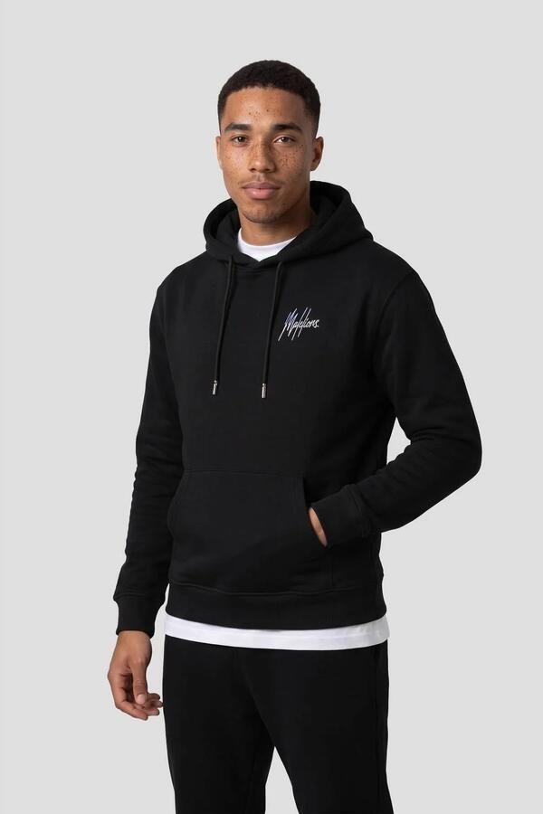 Malelions regular fit hoodie met backprint zwart