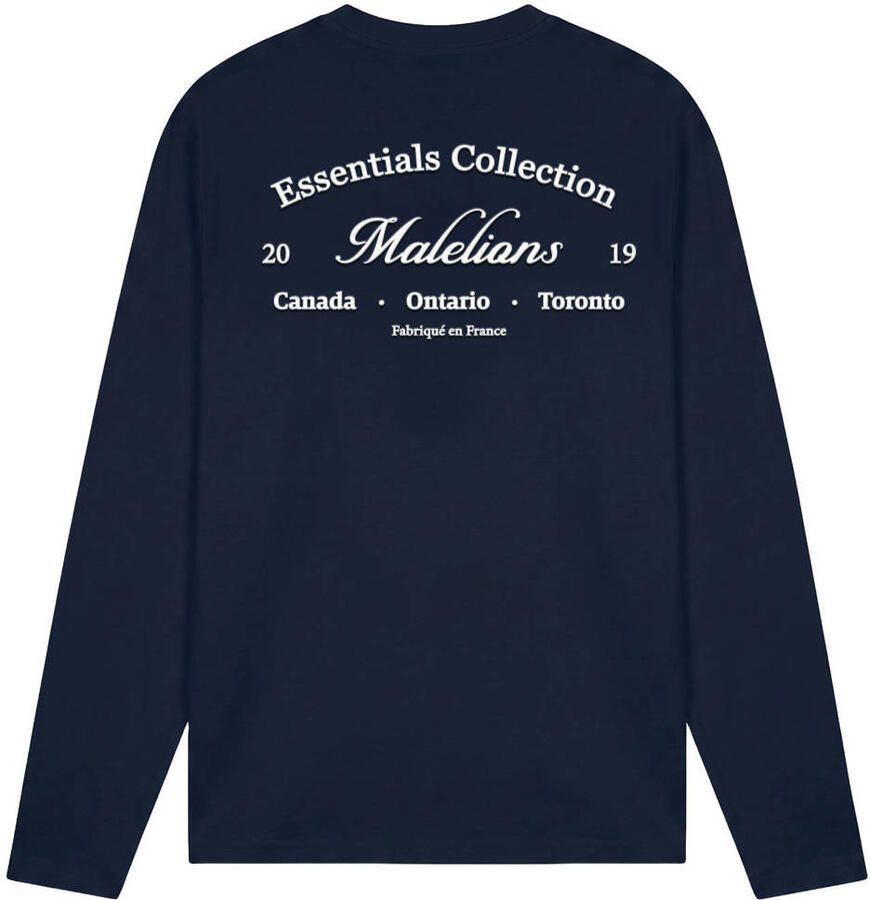Malelions regular fit longsleeve met backprint donkerblauw